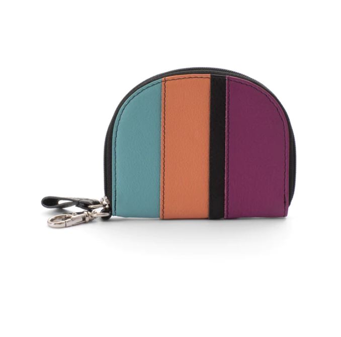 Portamonete tacco in pelle multicolore