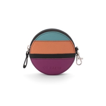 Portamonete tondo in pelle multicolore