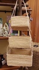 Portaoggetti da appendere in rafia 60cm altezza