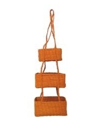 Portaoggetti da appendere in rafia 60cm altezza - Arancione