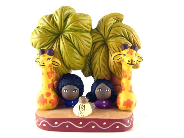 Presepe africano con giraffe