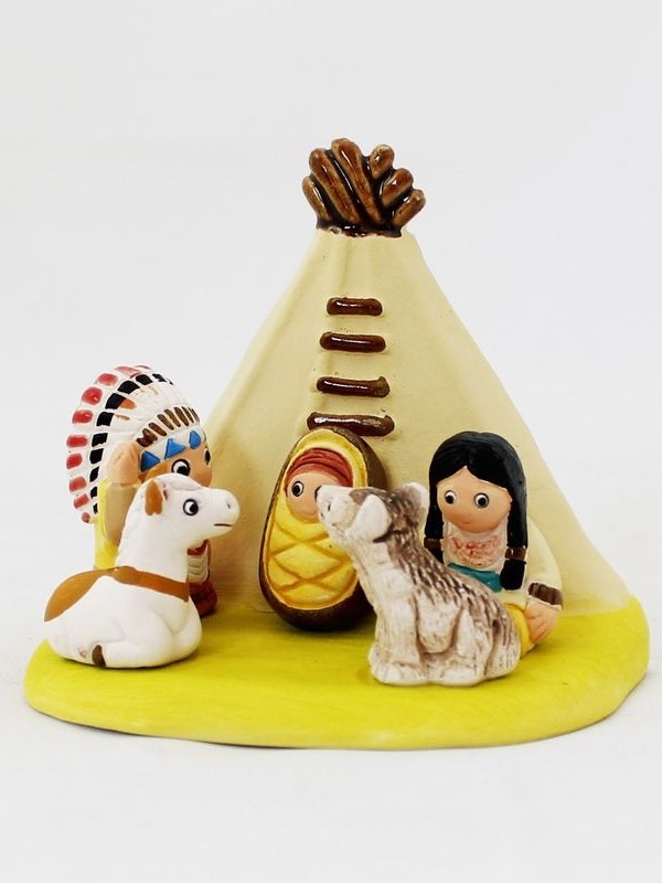 Presepe Apaches con 5 fiugre - pezzo unico