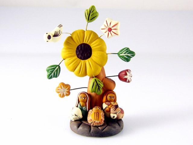 Presepe terracotta con fiori