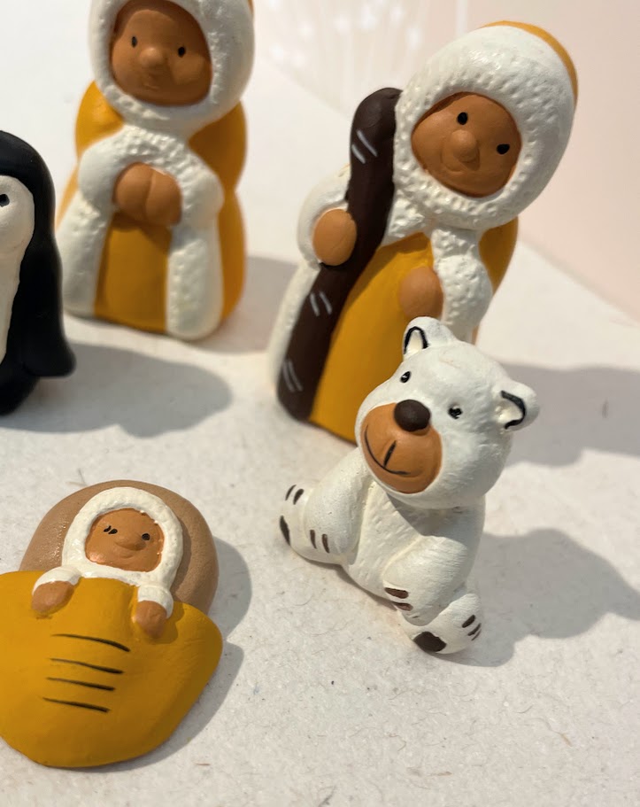 Presepe con Eschimesi in terracotta - 5 personaggi