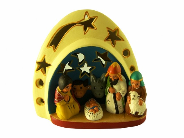 Presepe terracotta con stelle - pezzo unico