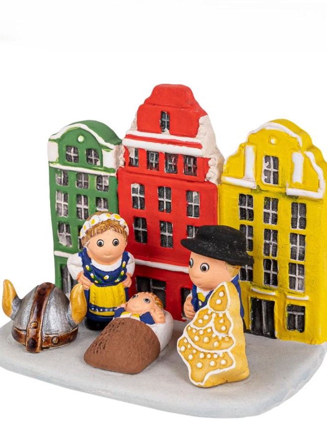 Presepe dal mondo Svezia in ceramica