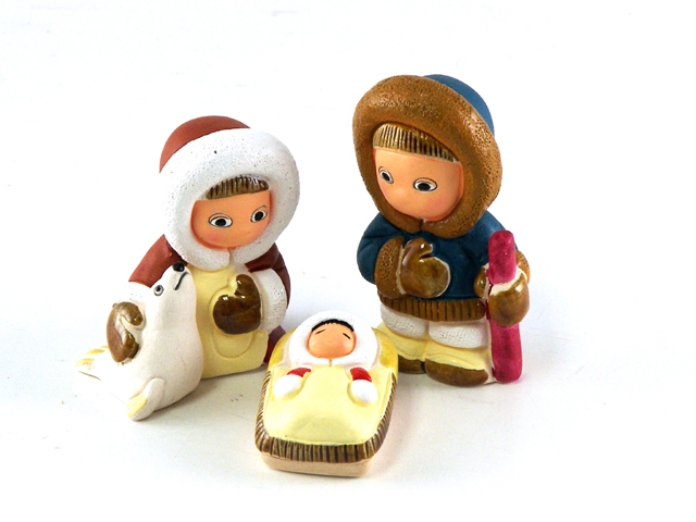 Presepe Eschimesi con 3 figure