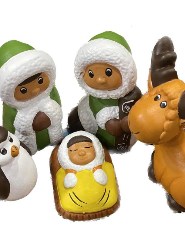 Presepe Eschimese in ceramica 5 personaggi