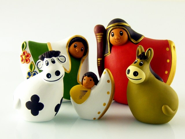 Presepe in terracotta figure danzanti