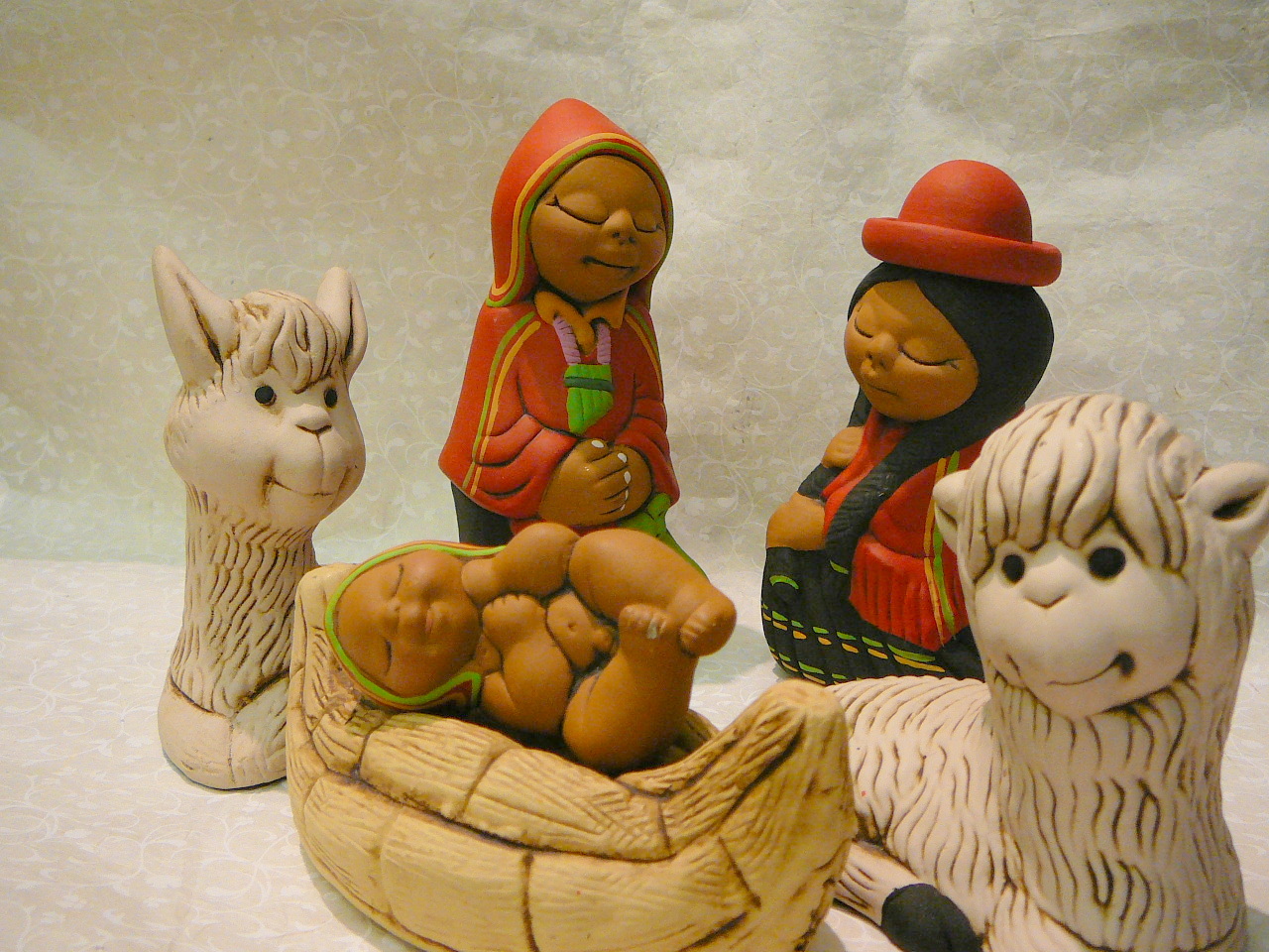 Presepe peruviano con i lama