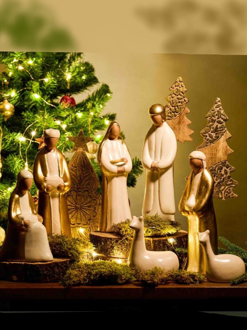 Presepe in ceramica chulucana grande Purezza 7 personaggi