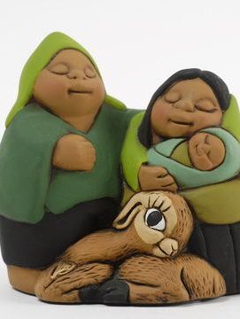 Presepe messicano abbraccio in verde con bambi