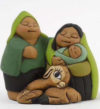 Presepe messicano abbraccio in verde con bambi