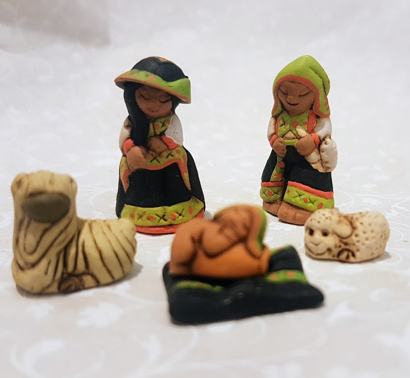 Presepe miniatura in terracotta Chiapas - 5 figure