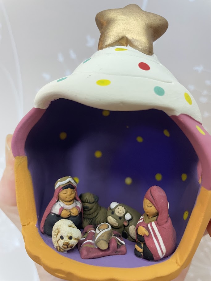 Presepe mondo peruviani Dolce Natale viola