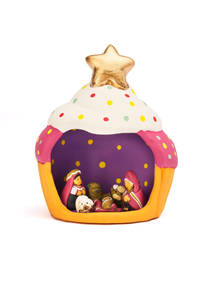 Presepe mondo peruviani Dolce Natale viola