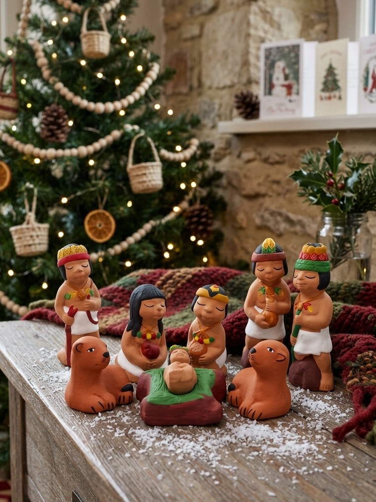 Presepe nella giungla amazzonica 8 personaggi