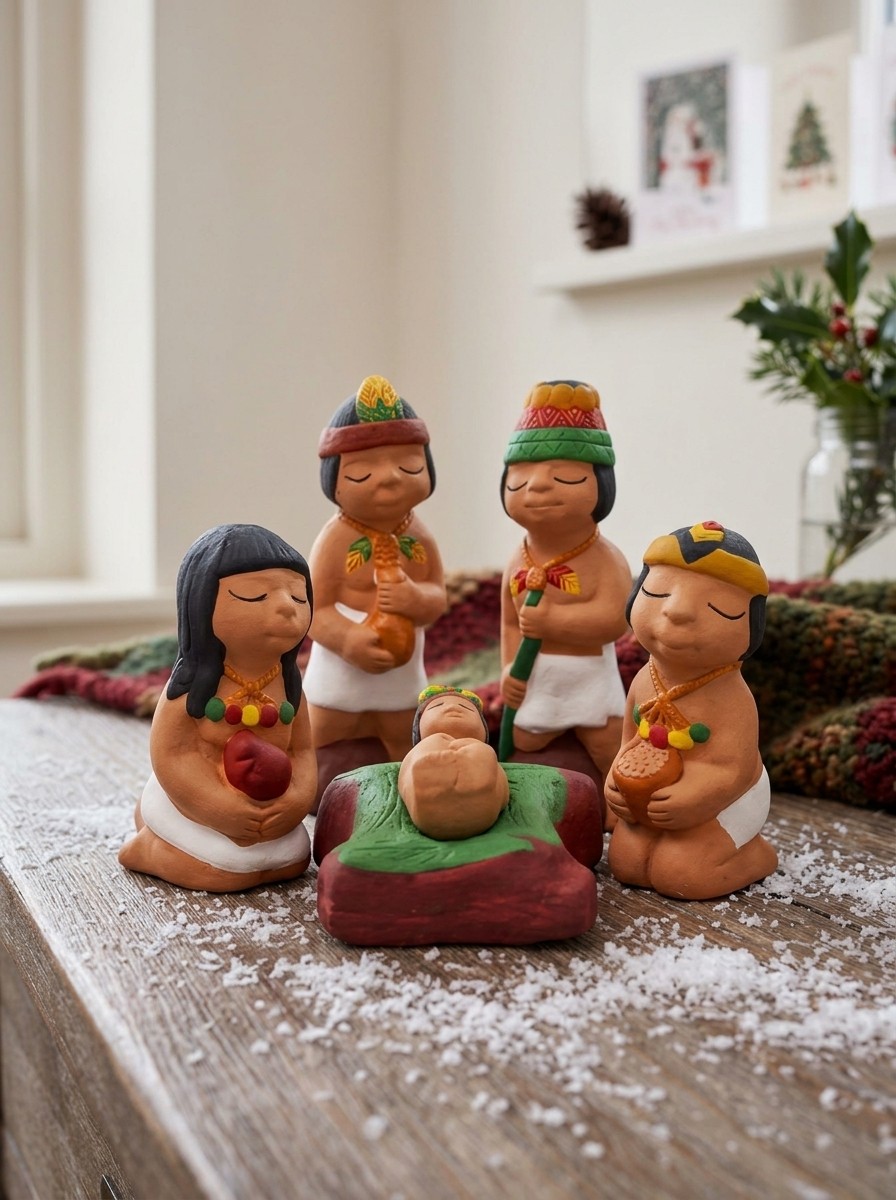 Presepe nella giungla amazzonica 8 personaggi