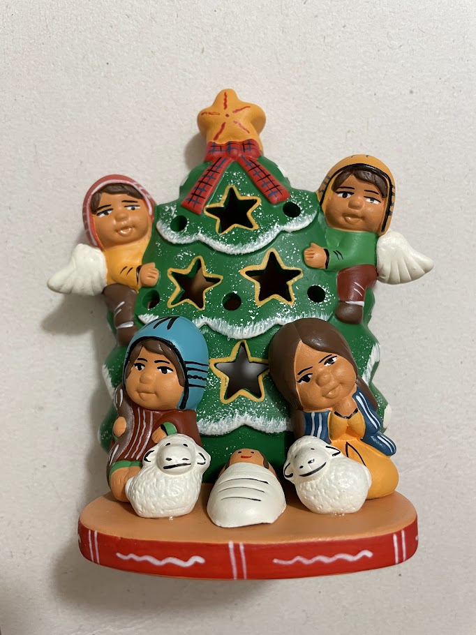 Presepe Albero di Natale con angioletti che dondolano