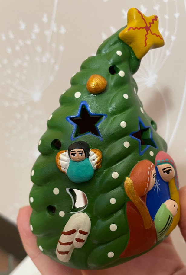 Presepe peruviano Albero inclinato porta lumino