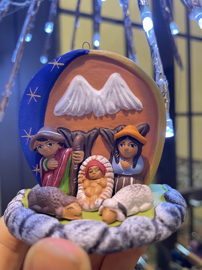 Presepe da appendere con sole e luna