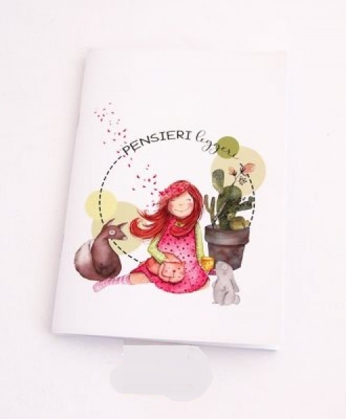 Quaderno A5 - Bimba con cactus, a righe