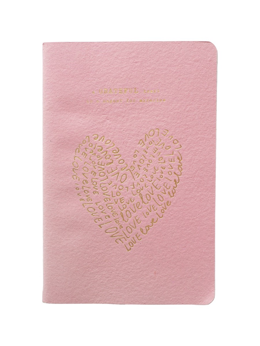 Quaderno A5 Notebook cuore Gratitudine rosa