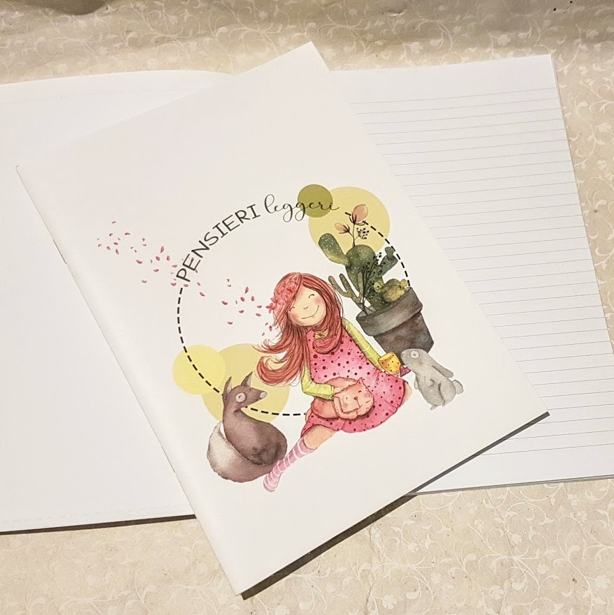 Quaderno A5 - Bimba con cactus, a righe