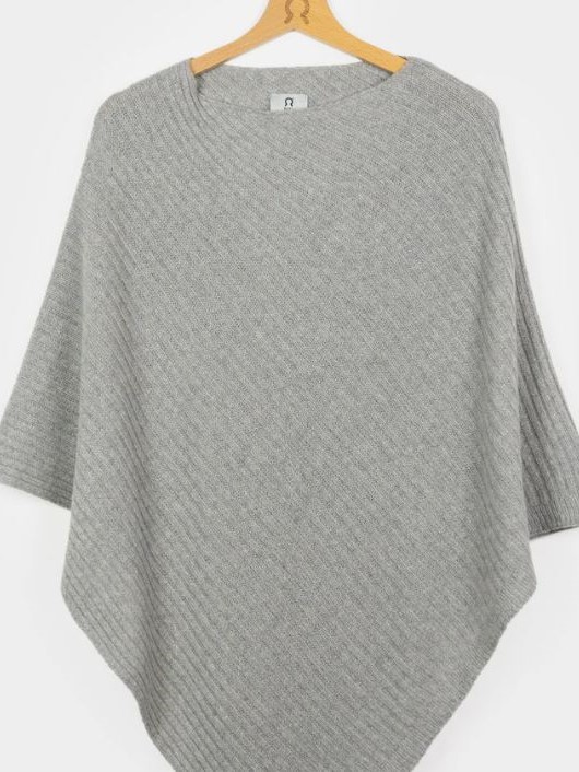 rifò Poncho in cashmere rigenerato costa Grigio