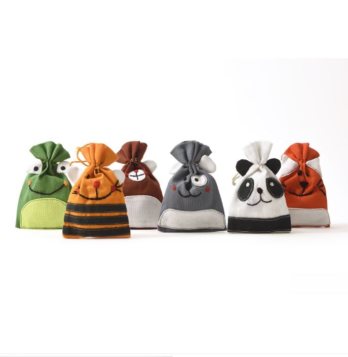 Sacchettino portaconfetti Zoo in cotone Patchwork