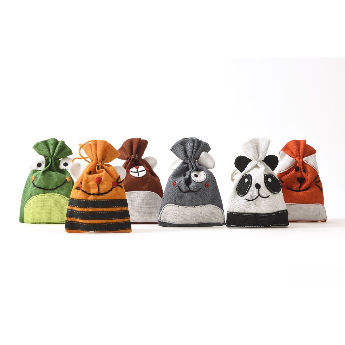 Sacchetto zoo in cotone patchwork 