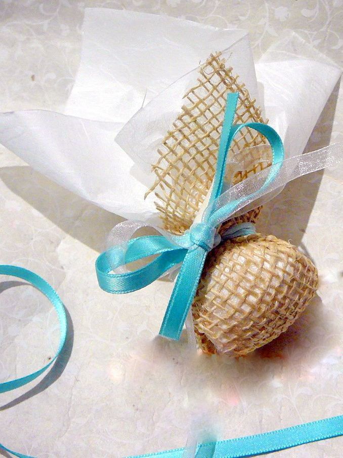 Portaconfetti in blu Tiffany