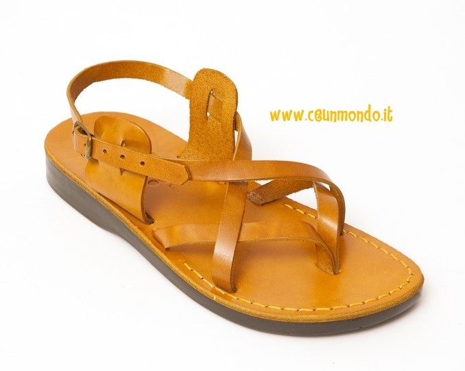 Sandalo in cuoio Qalquilya giallo