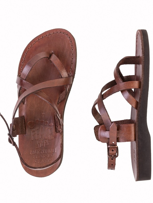 SANDALI cuoio, sandali palestinesi QALQILYA marrone
