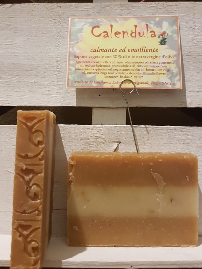 Sapone artigianale vegetale Calendula calmante ed emolliente - Lunaroma