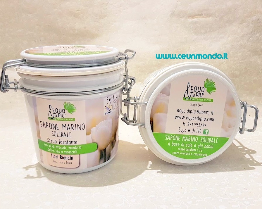 Sapone marino scrub delicato fiori bianchi