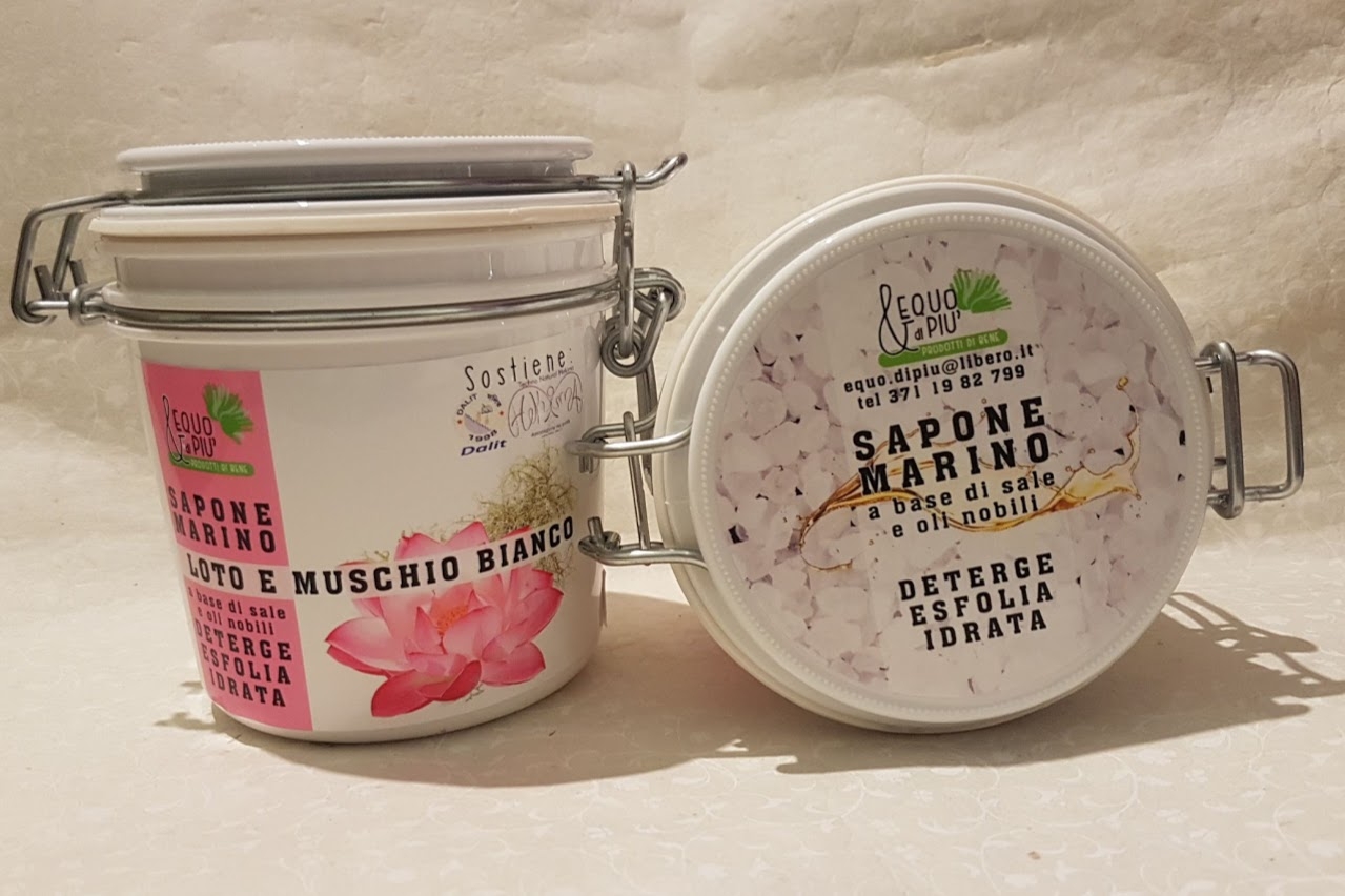 Sapone Marino Scrub delicato con granelli di sale LOTO e MUSCHIO BIANCO