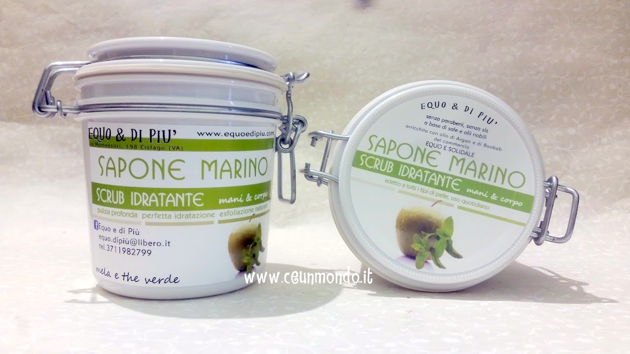 Sapone Marino con granelli di sale Mela e Tè Verde