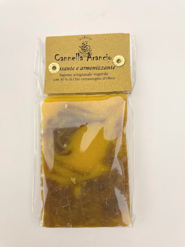 Sapone all'olio di oliva, artigianale Cannella e Arancia