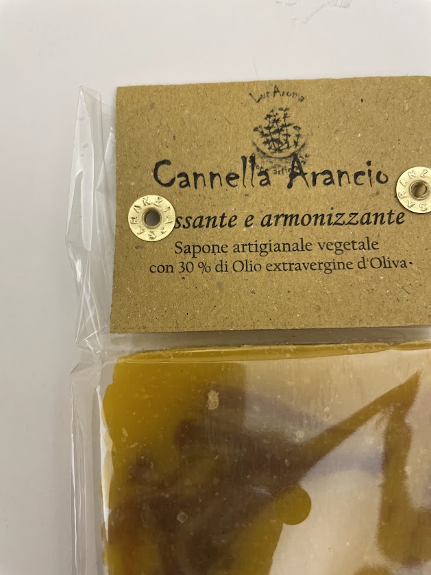 Sapone all'olio di oliva, artigianale Cannella e Arancia