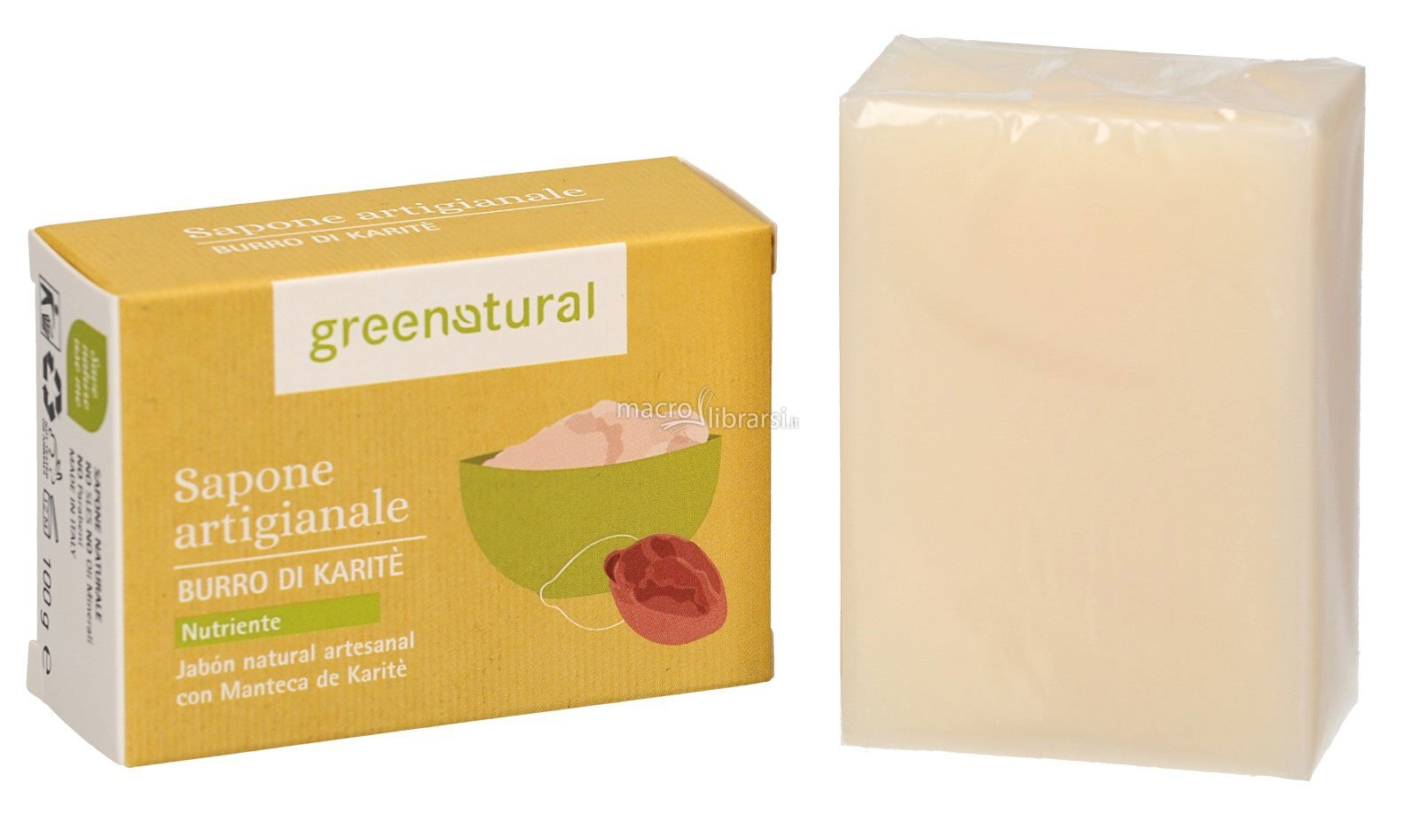 Sapone naturale BURRO DI KARITè Nutriente Greenatural 100 gr