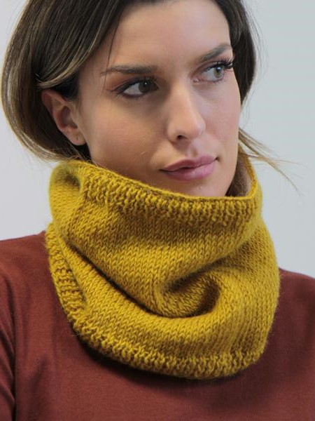 Scaldacollo in lana e interno felpato, Giallo On Earth