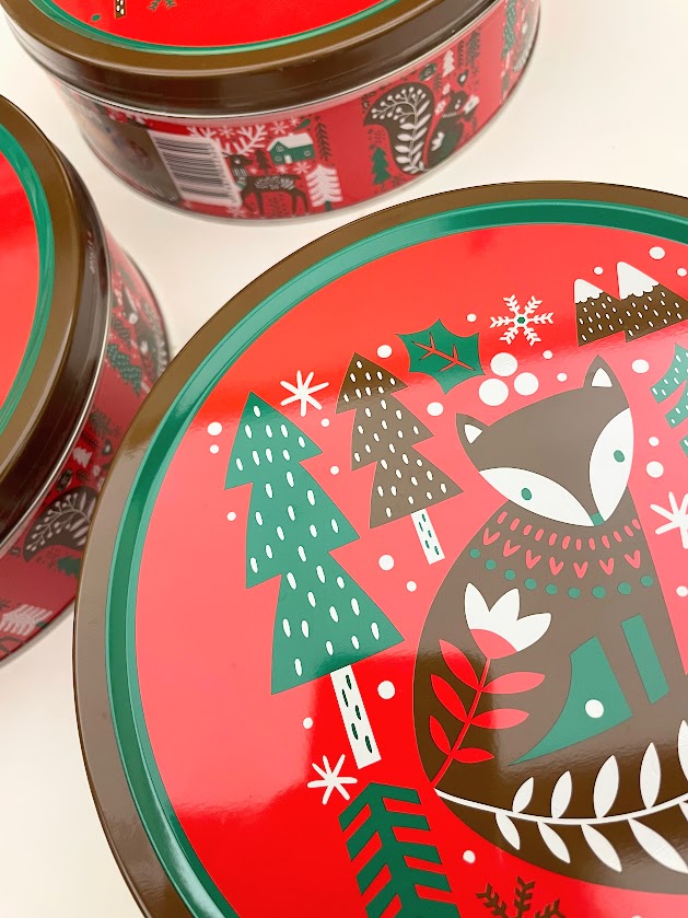Scatola di latta biscotti Forest Friends Natale