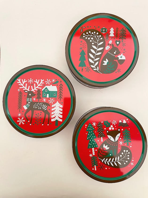 Scatola di latta biscotti Forest Friends Natale