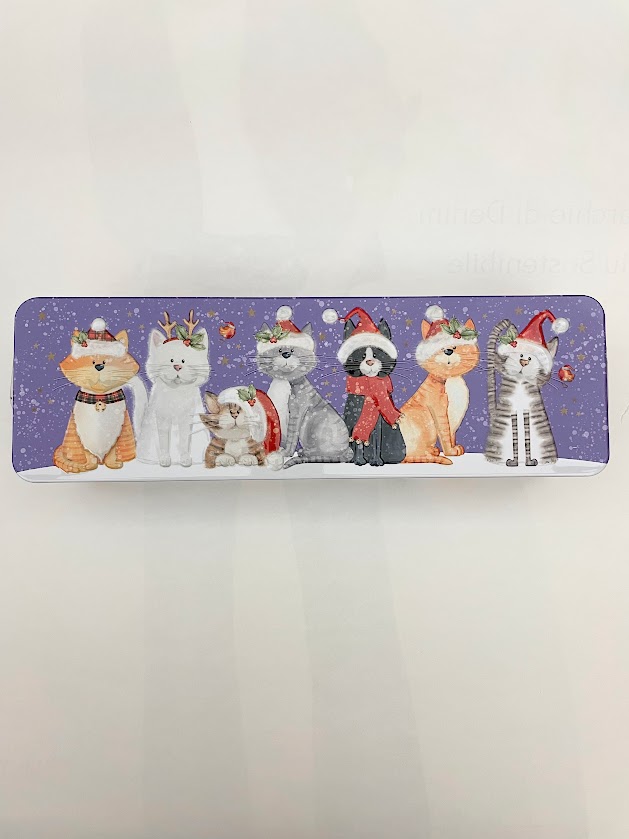 Scatola di latta biscotti Gatti Natale