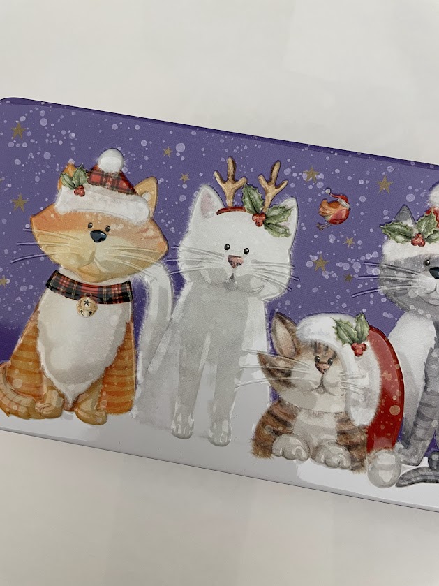 Scatola di latta biscotti Gatti Natale