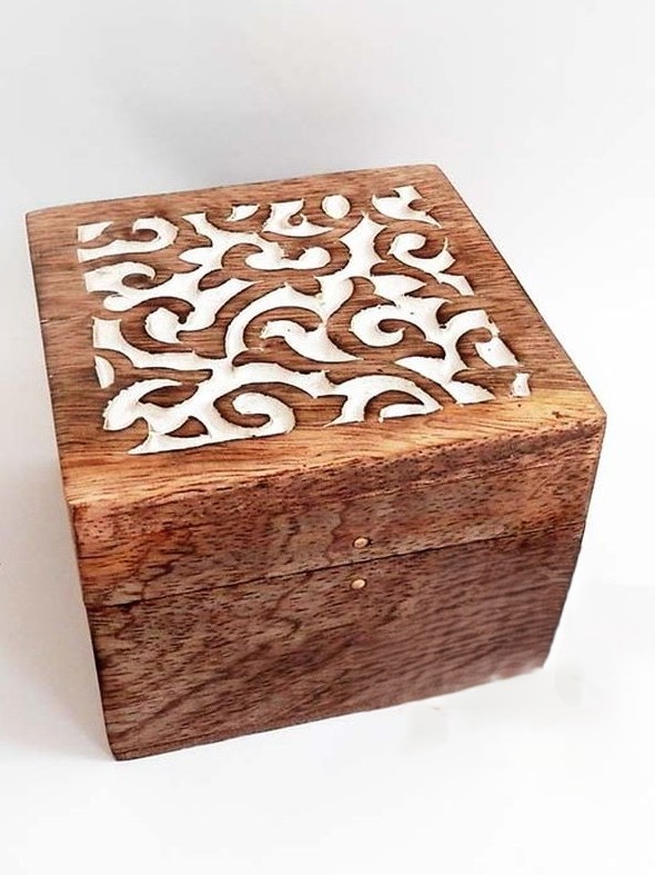 Scatola in legno porta gioie INTARSI piccola