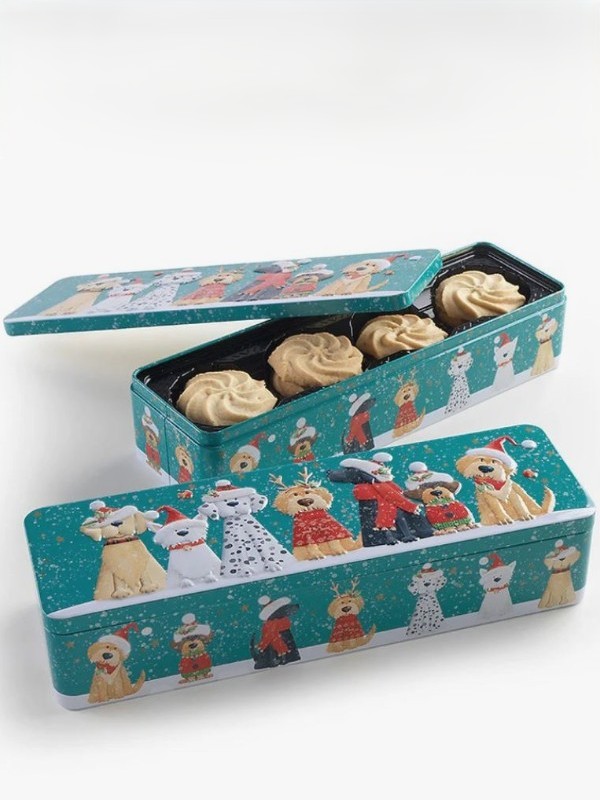 Scatola di latta biscotti Cagnolini Natale