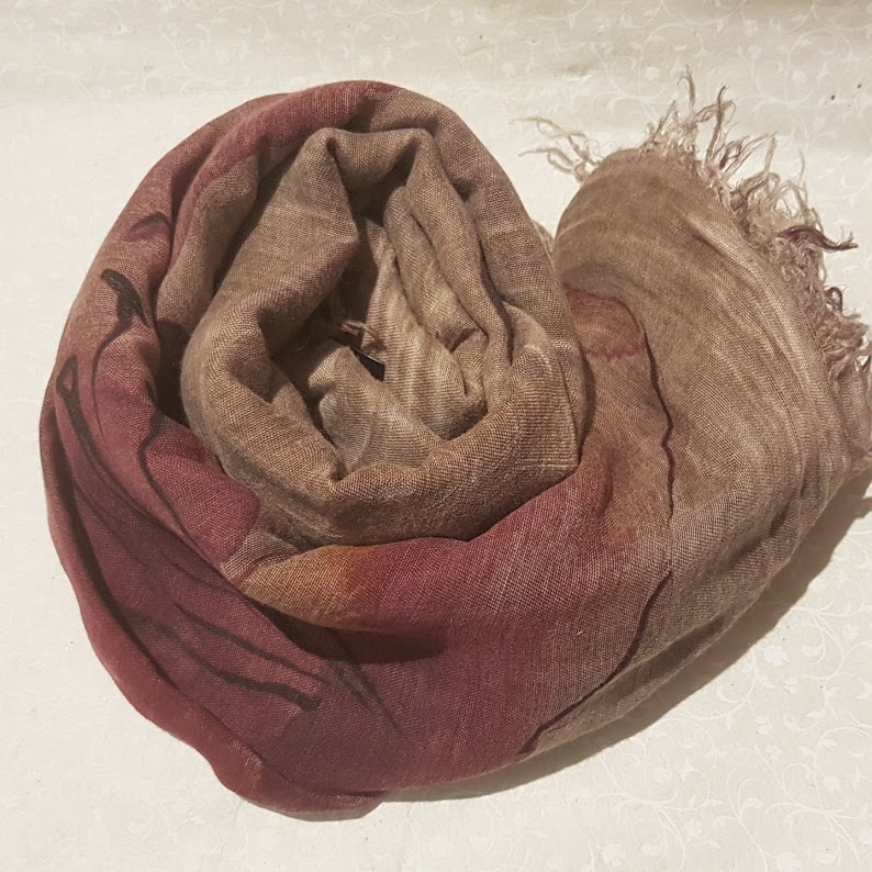 Foulard sciarpa Bamboo Degas Marrone 04