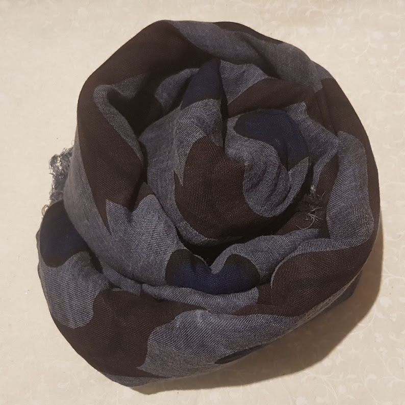 Foulard sciarpa Bamboo Escher Blue jeans 35